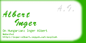 albert inger business card